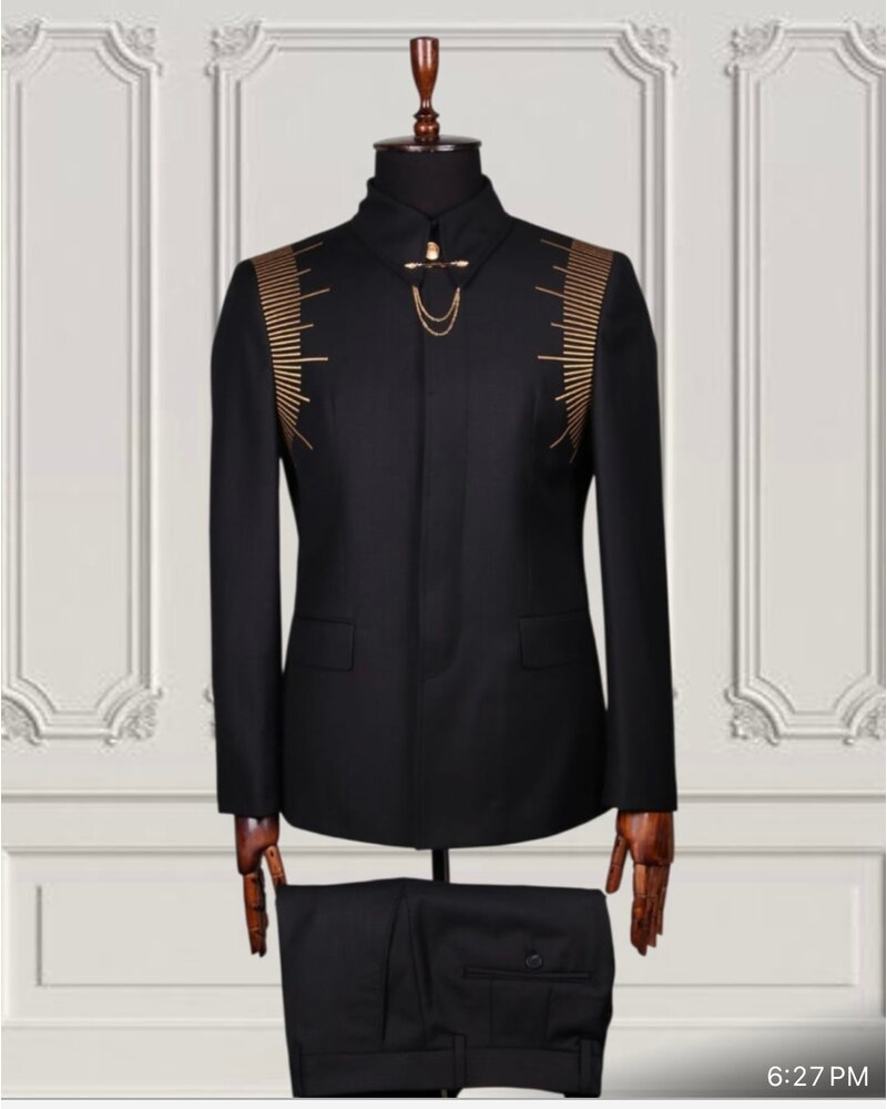 Mario Casas Suit Shirt & Pant Set W/Embroidery