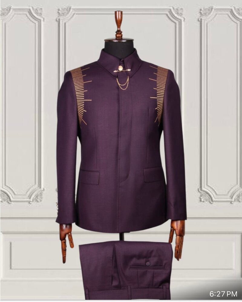 Mario Casas Suit Shirt & Pant Set W/Embroidery