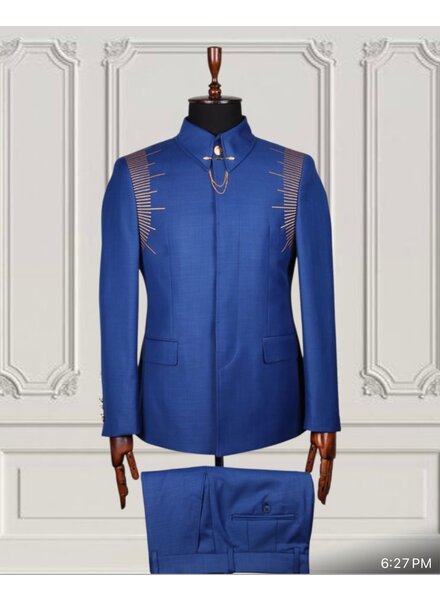 Mario Casas Suit Shirt & Pant Set W/Embroidery