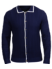 Prestige Prestige L/S Textured Button Up Piping Sweater