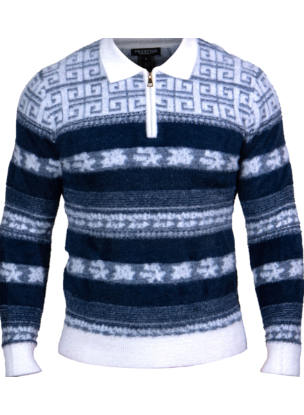 Prestige L/S Polo Zip Fluffy Sweater