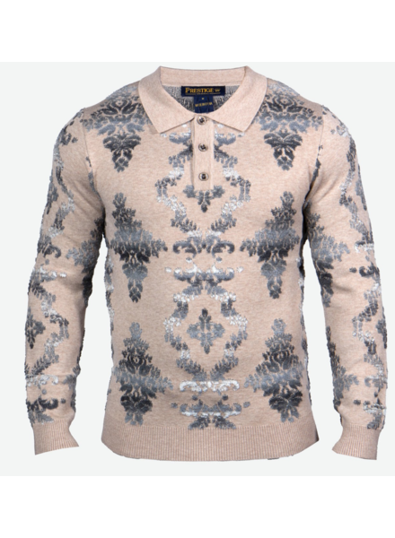 Prestige Prestige L/S Polo Towel Textured Sweater