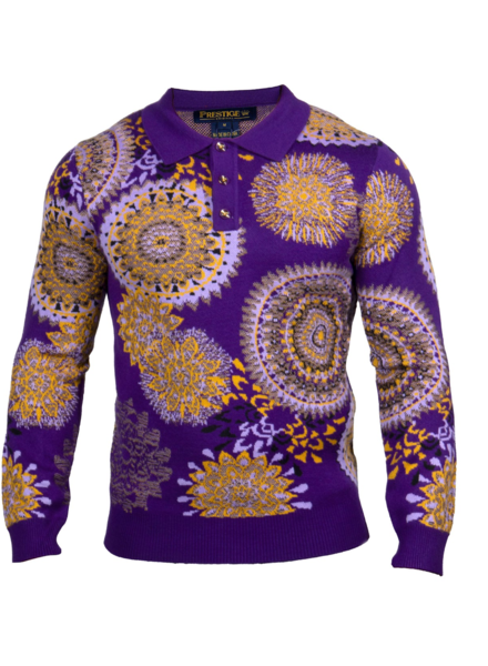 Prestige Prestige L/S Medallion Polo Sweater