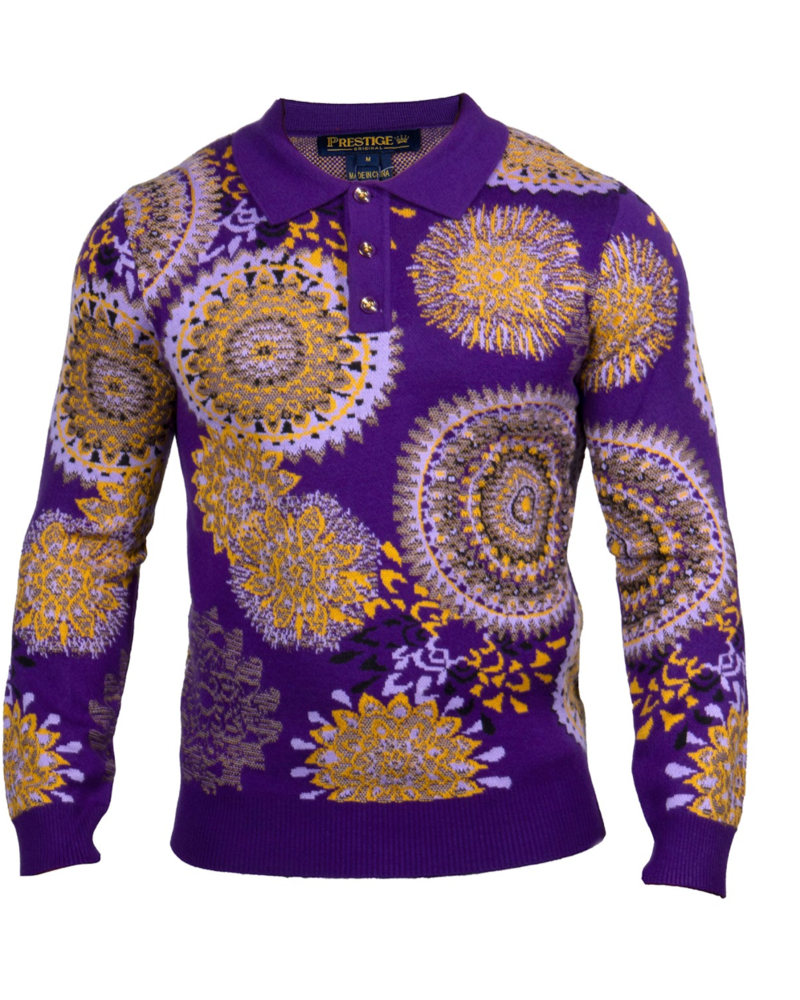 Prestige Prestige L/S Medallion Polo Sweater