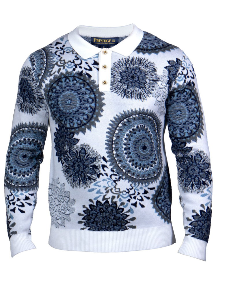 Prestige Prestige L/S Medallion Polo Sweater