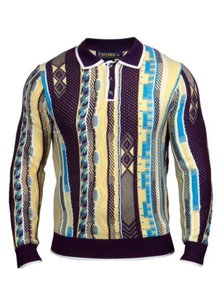 Prestige Prestige L/S Coogi Pattern Polo Sweater