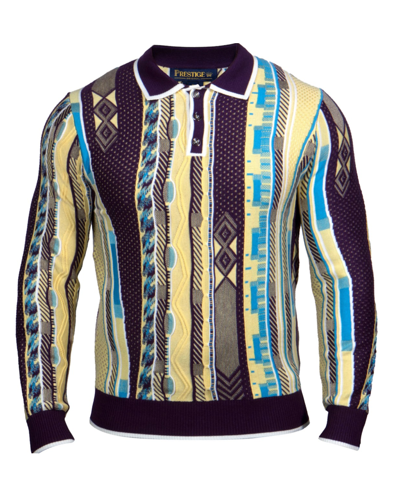 Prestige Prestige L/S Coogi Pattern Polo Sweater