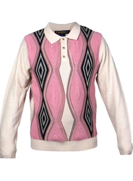 Prestige Prestige L/S Diamond Polo Sweater