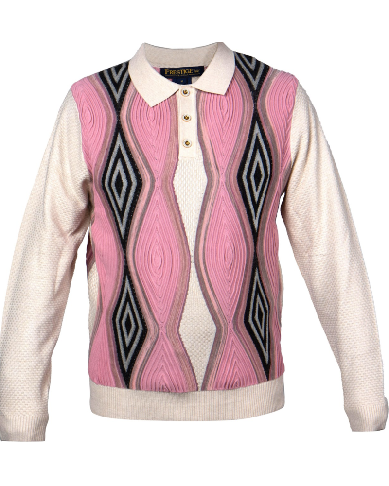 Prestige Prestige L/S Diamond Polo Sweater