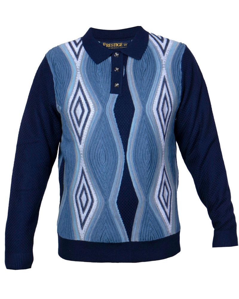 Prestige Prestige L/S Diamond Polo Sweater