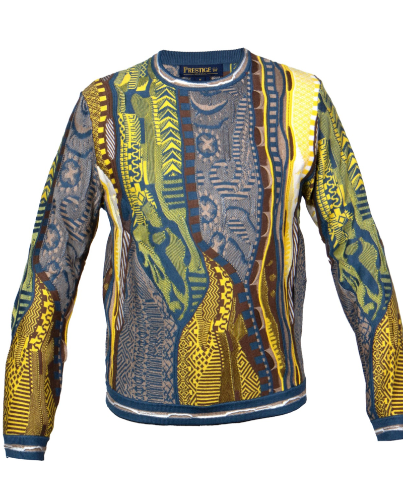 Prestige Prestige L/S Coogi Pattern Crew Neck Sweater