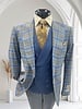 Saboo 1B Plaid Suit W/Solid Vest