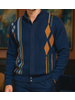 Silversilk Silversilk Diamond Argyle Zip Sweater