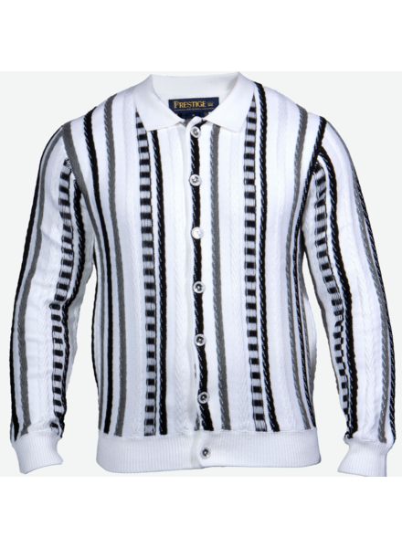 Prestige Prestige L/S Textured Button Down Sweater