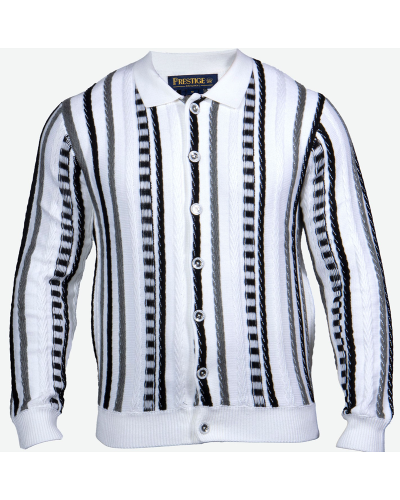 Prestige Prestige L/S Textured Button Down Sweater
