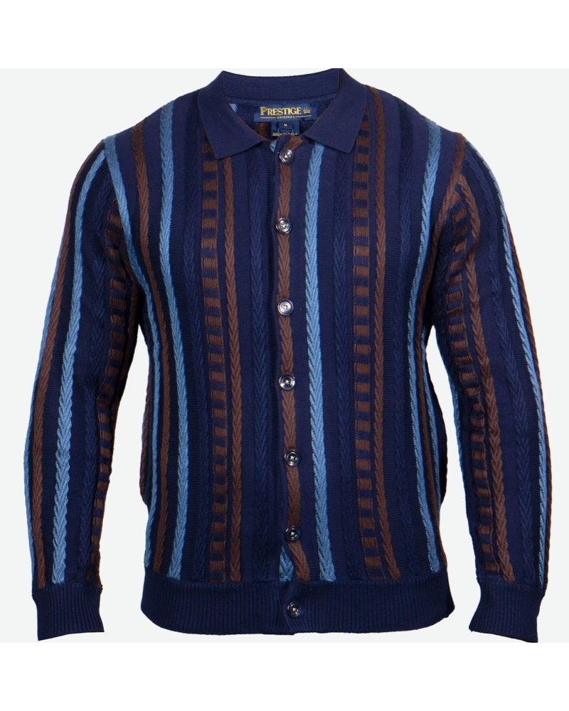 Prestige Prestige L/S Textured Button Down Sweater