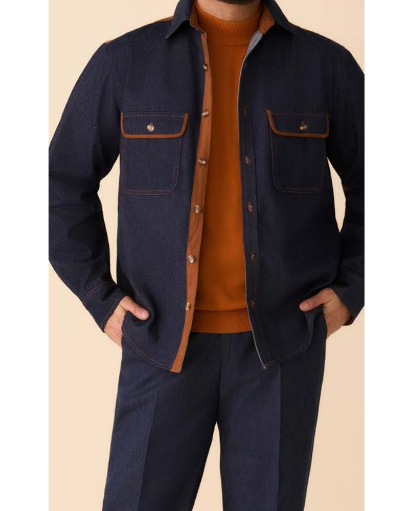 Inserch Inserch Denim Set W/Suede Trim