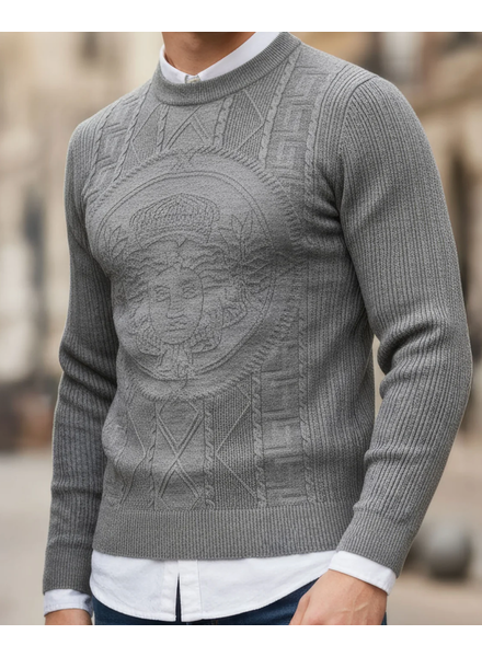 Barabas Barabas Greek Key Crew Neck Sweater