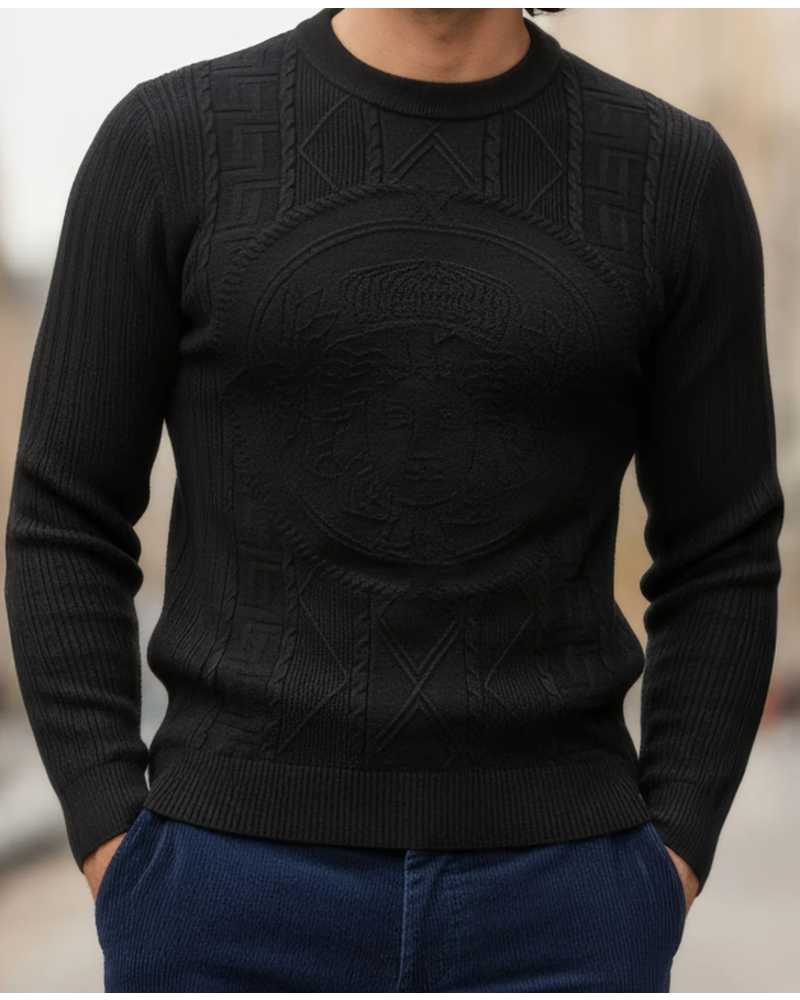 Barabas Barabas Greek Key Crew Neck Sweater