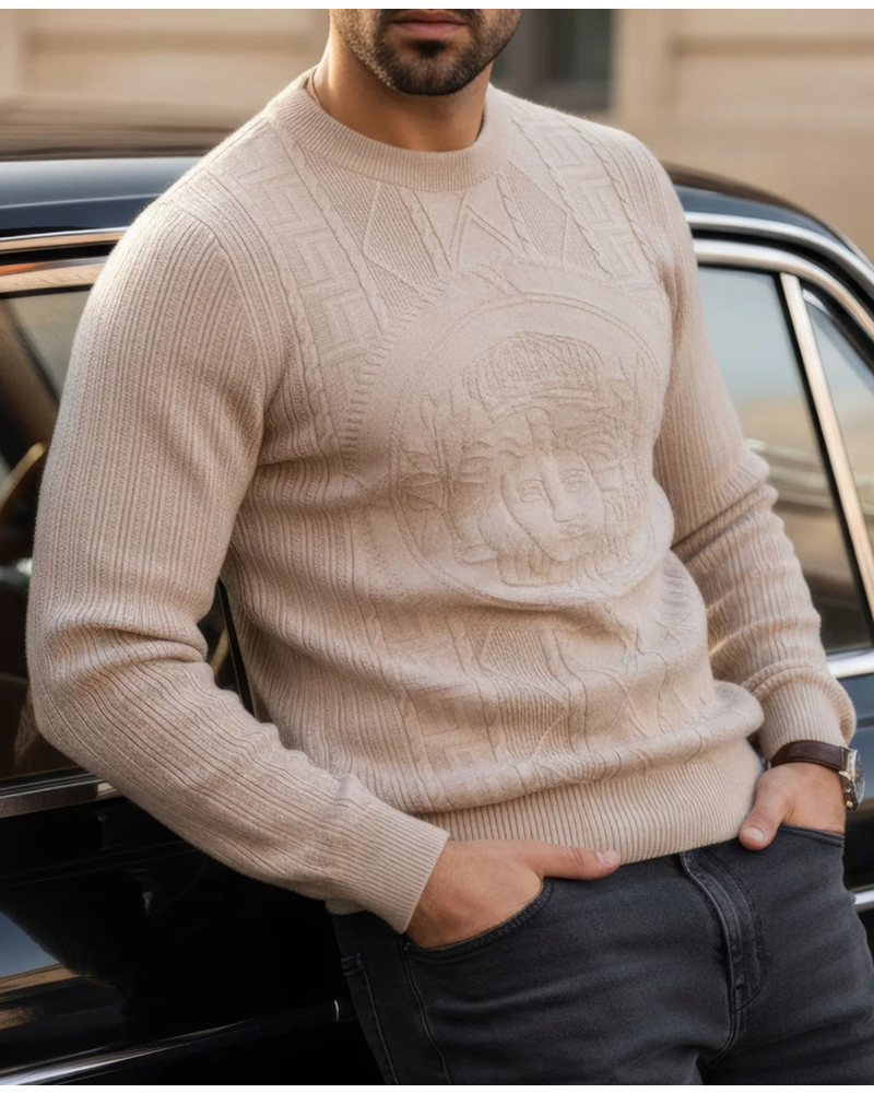 Barabas Barabas Greek Key Crew Neck Sweater