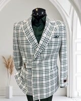 Manzini Manzini Buckle Plaid Blazer
