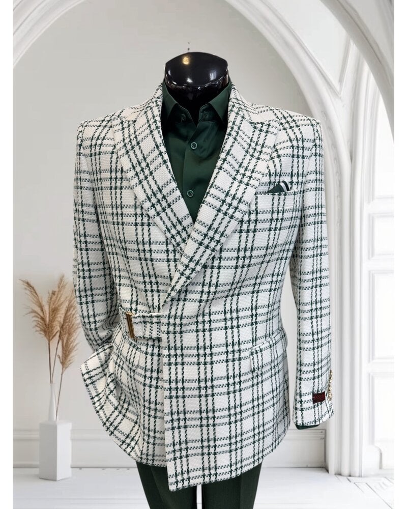 Manzini Manzini Buckle Plaid Blazer