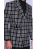 Manzini Manzini Buckle Plaid Blazer
