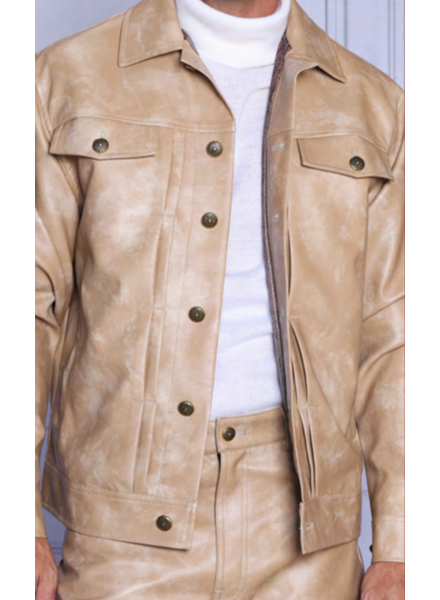 Manzini Faux Leather Jacket & Pant Set