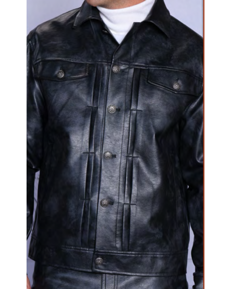 Manzini Faux Leather Jacket & Pant Set