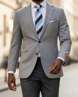 Enzo Enzo 2B Flannel Wool Blazer