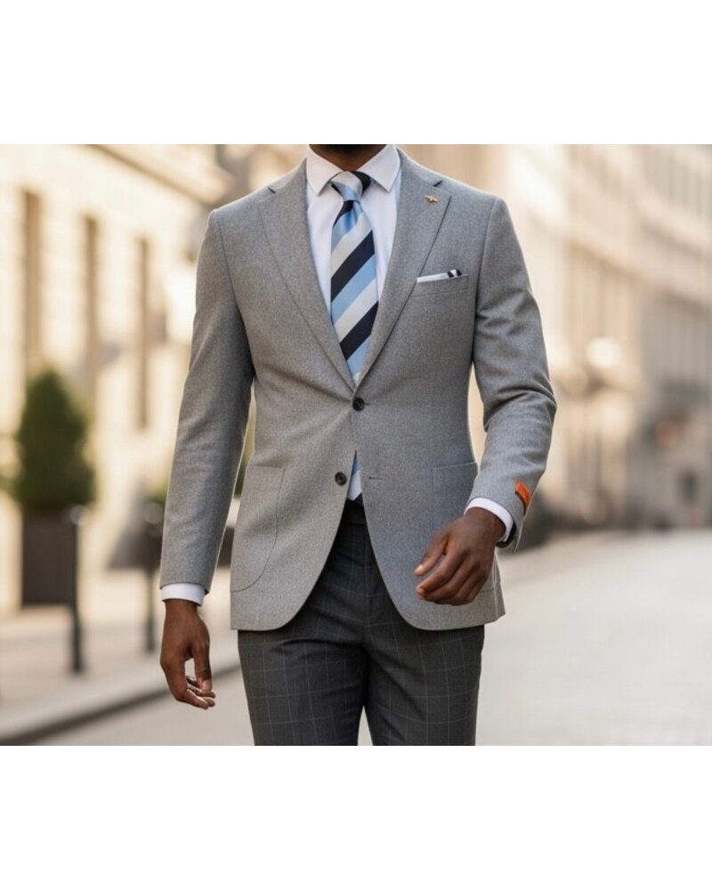 Enzo Enzo 2B Flannel Wool Blazer