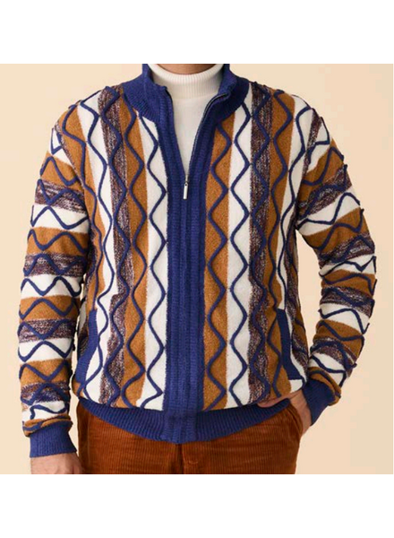 Inserch Inserch Boucle Graphic Full Zip Sweater