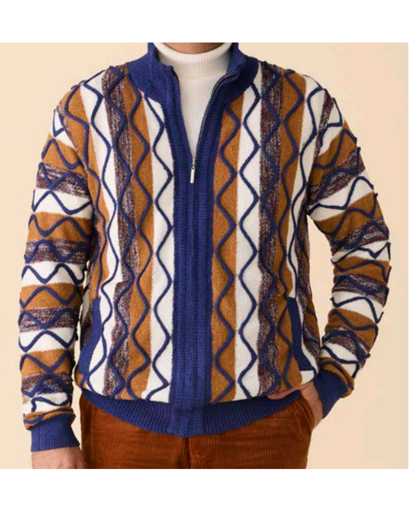 Inserch Inserch Boucle Graphic Full Zip Sweater