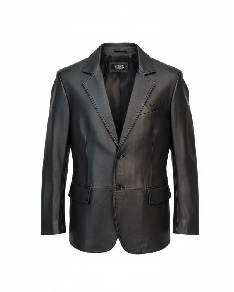 Jakewood 2B Pic Stich Leather Blazer