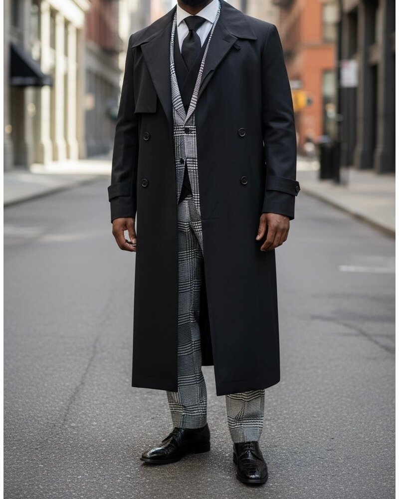 Full Length Wool Gaberdine Coat