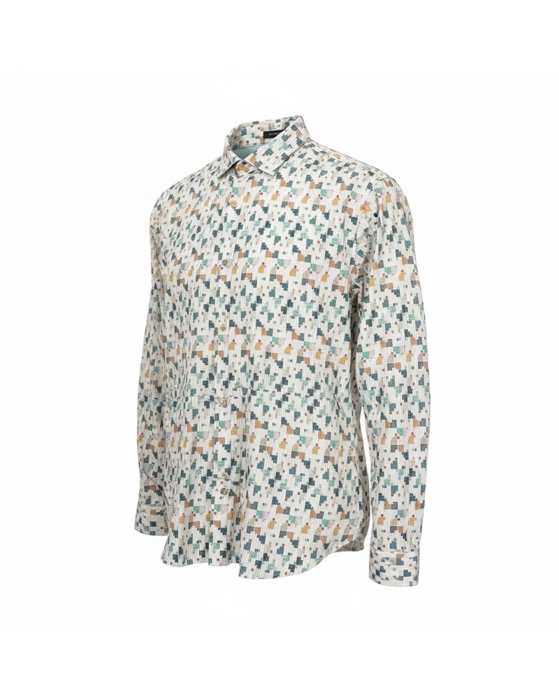 Johnny Q L/S Crinkle Printed Shirt