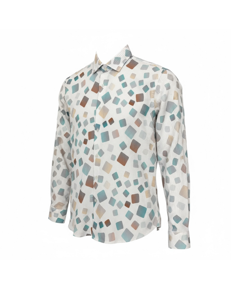 Johnny Q L/S Crinkle Printed Shirt