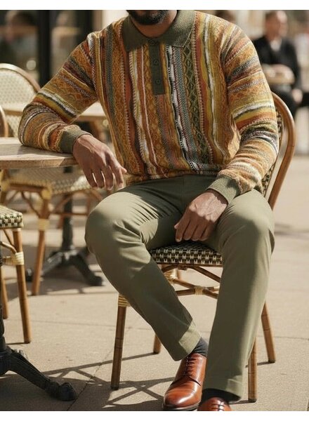 Cigar Cigar L/S Polo Coogi Pattern Sweater