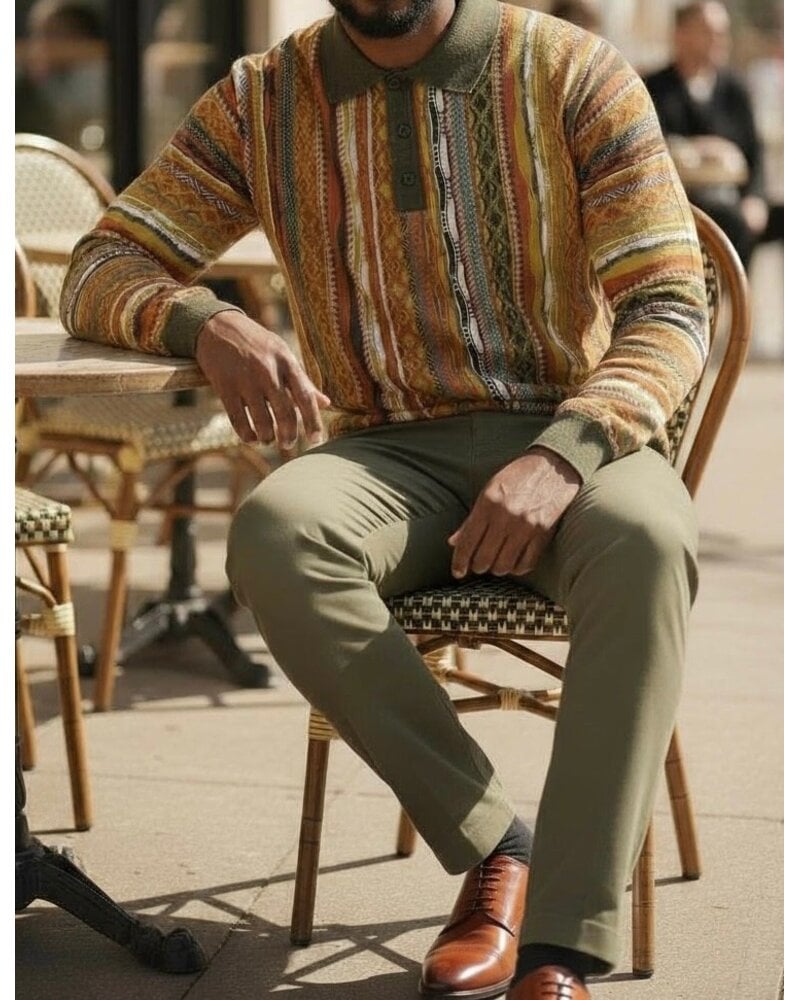 Cigar Cigar L/S Polo Coogi Pattern Sweater