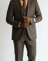 Tiglio Tiglio Wide Lapel Pinstripe Vested Suit