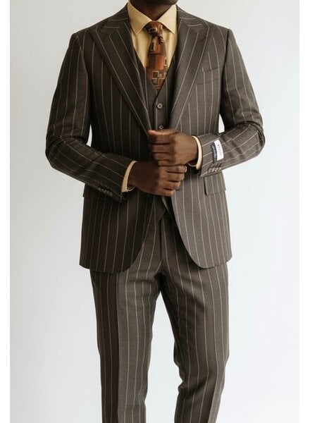 Tiglio Tiglio Wide Lapel Pinstripe Vested Suit