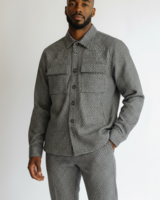 Lanzzino Lanzzino Geometric Wool Shirt & Pant Set