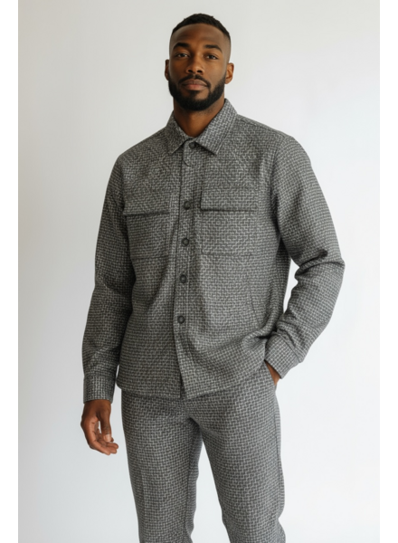 Lanzzino Lanzzino Geometric Wool Shirt & Pant Set