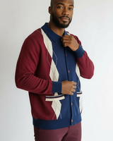 Cigar Cigar Argyle Button Down Sweater