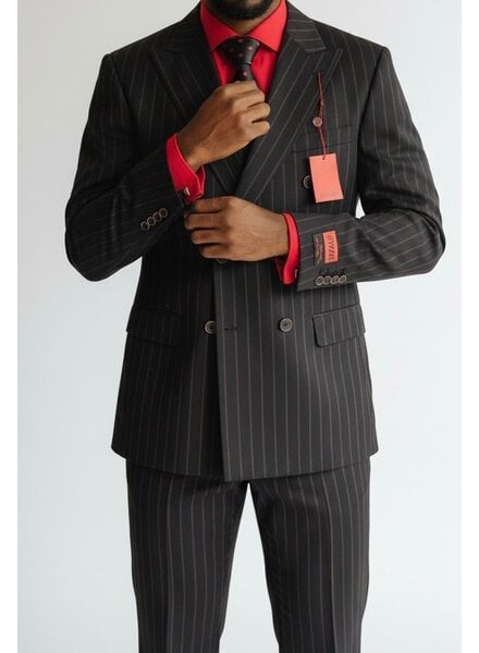 Mazari Double Breasted Pinstripe Suit