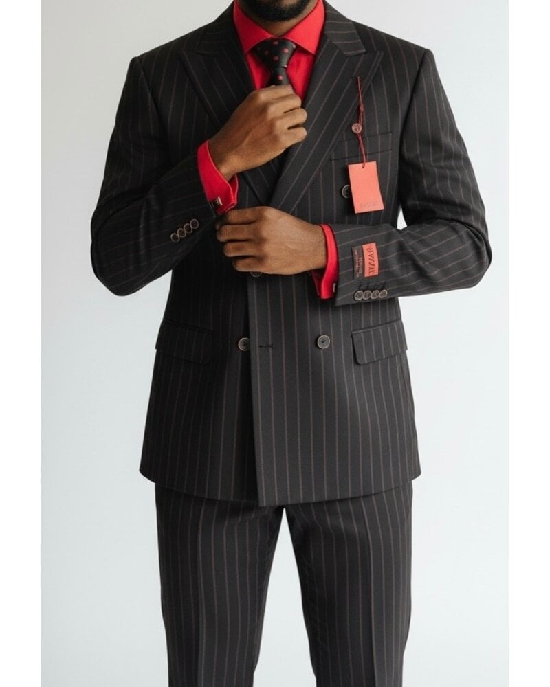 Mazari Double Breasted Pinstripe Suit