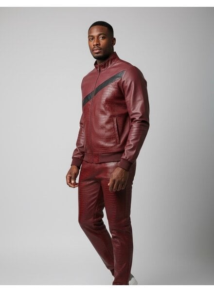 Stacy Adams SA Faux Leather Two Tone Jogger Set