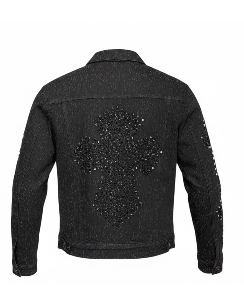 Barocco Sanctum Cross Stone Denim Jacket