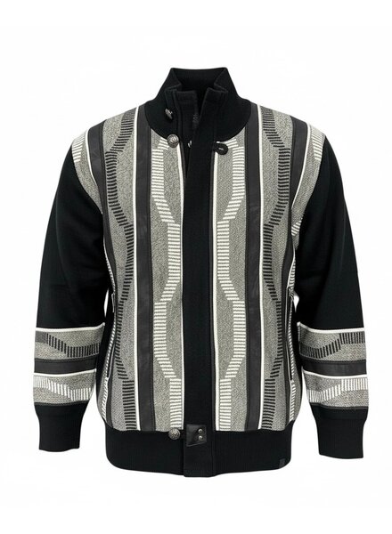 Silversilk Silversilk Geometric Zip Sweater