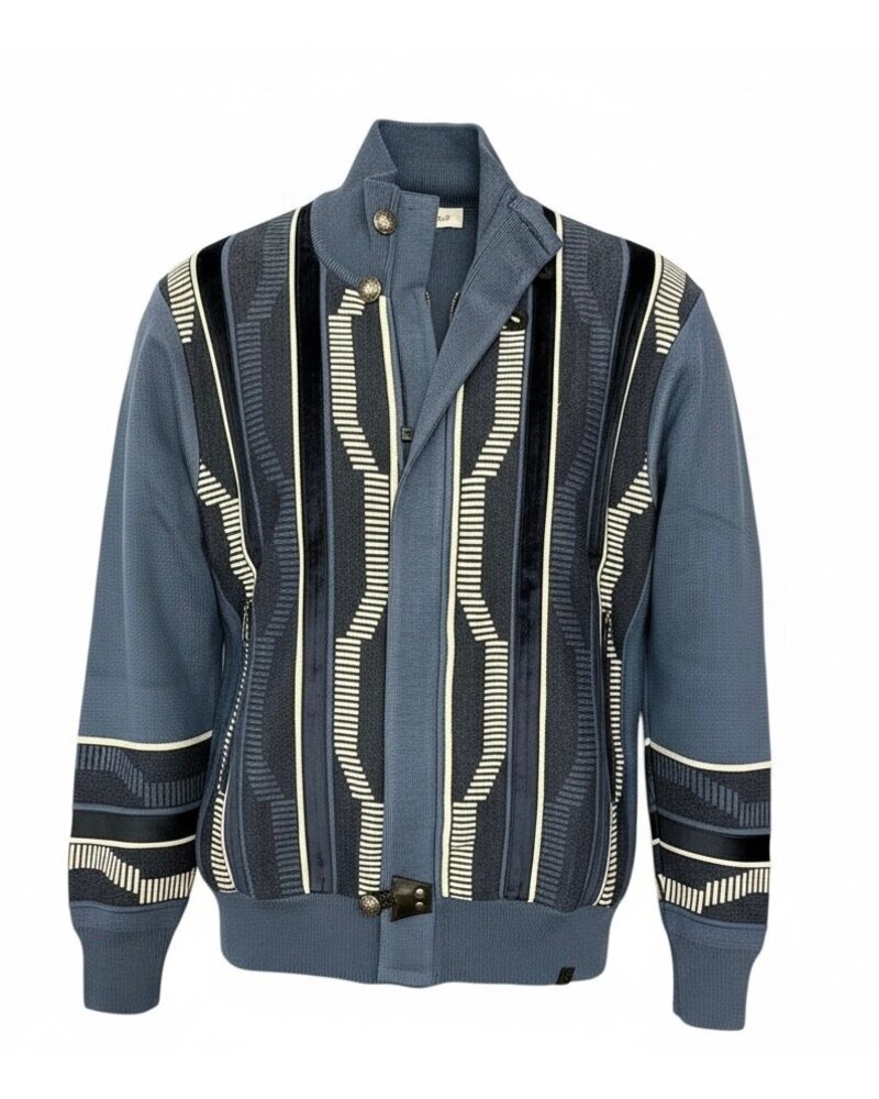 Silversilk Silversilk Geometric Zip Sweater